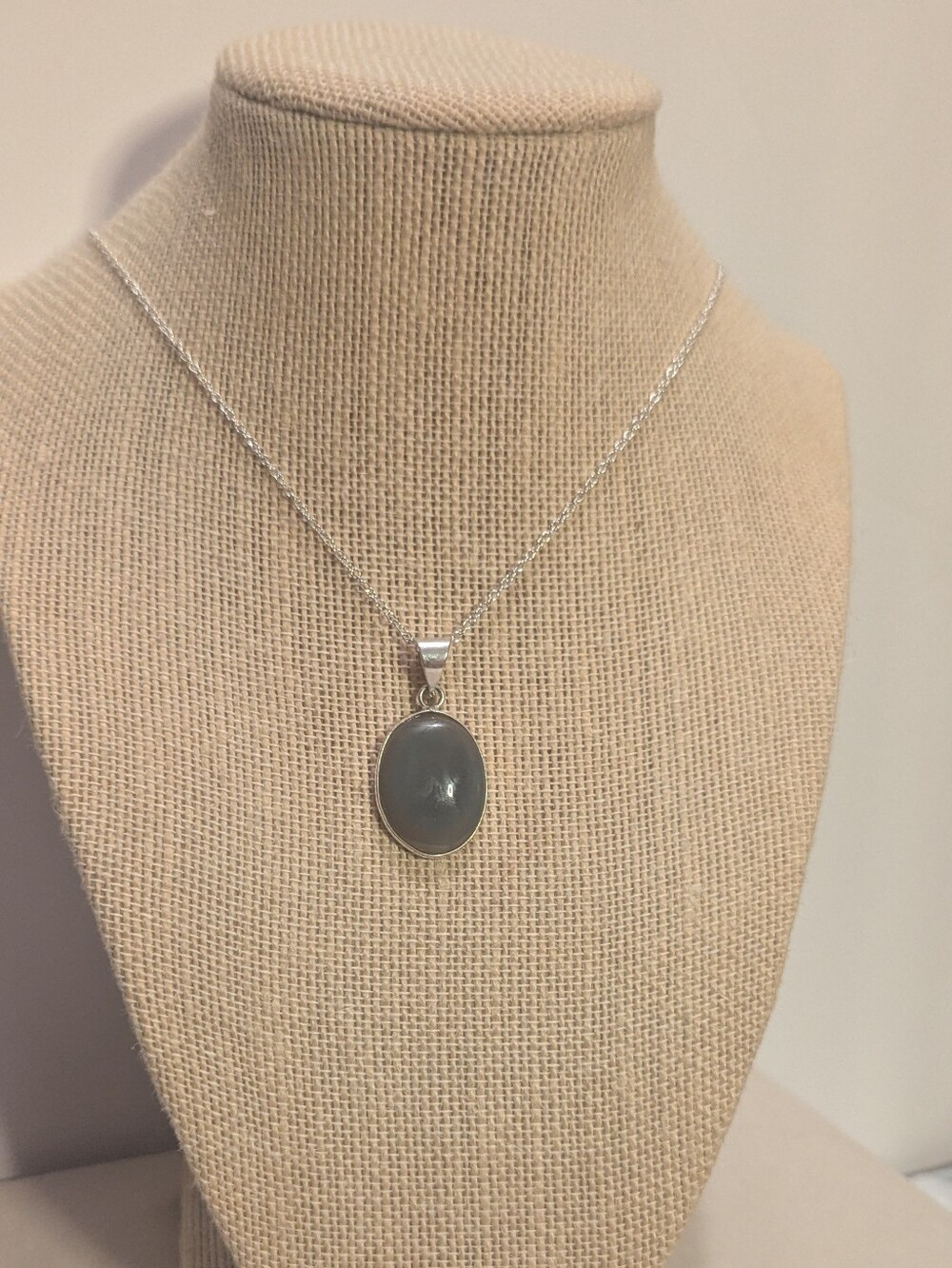 925 Sterling Silver Blue Agate Pendant P042926-03
